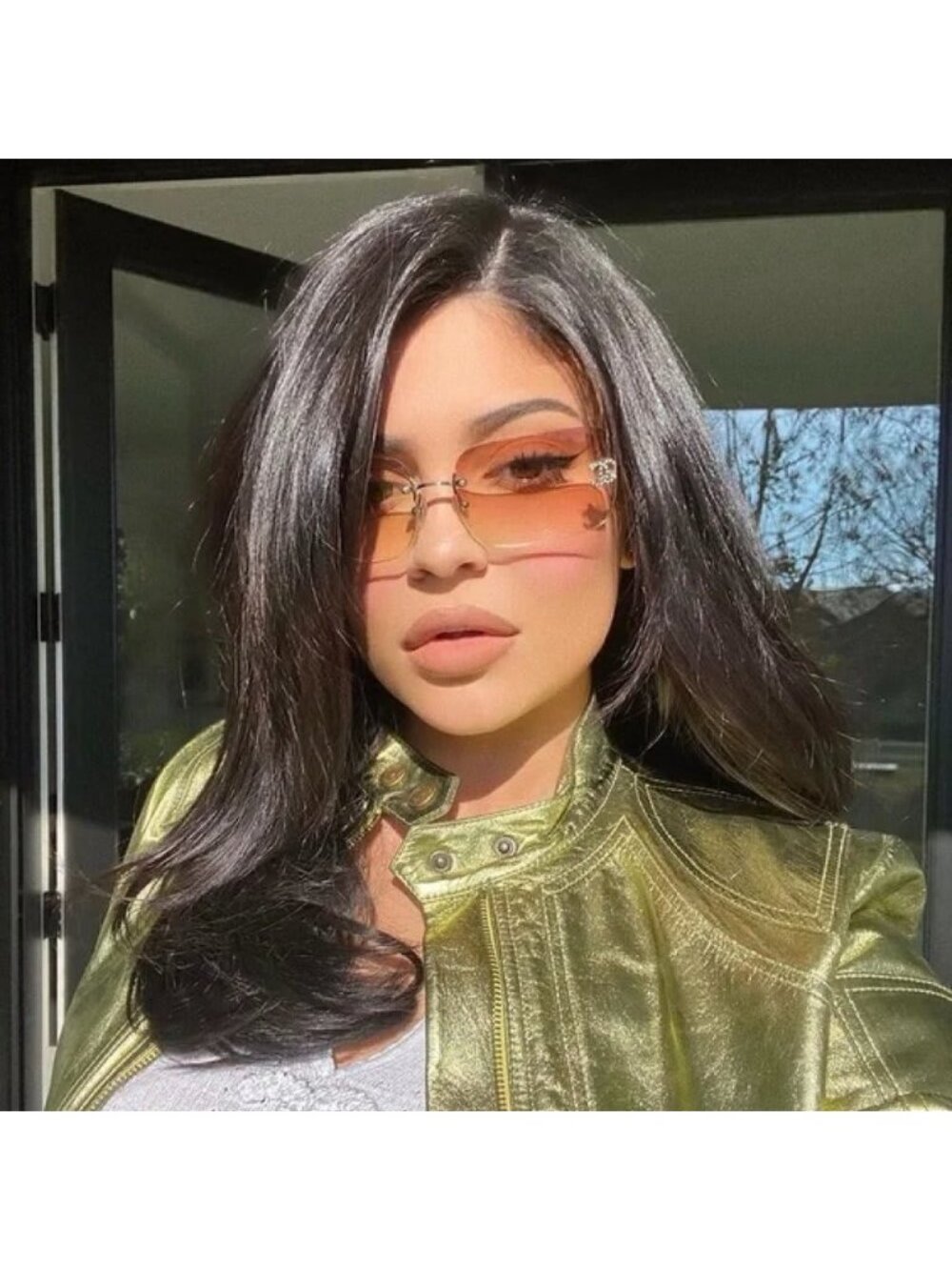 Chanel Vintage Sunglasses Rhinestone CC Logo Rimless Gradient Iridescent - Picture 3 of 10